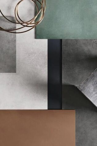 Refin Ceramiche Crafted Metal Look Tiles Foil Moodboard