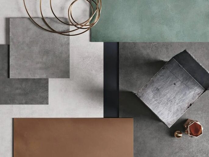 Refin Ceramiche Crafted Metal Look Tiles Foil Moodboard